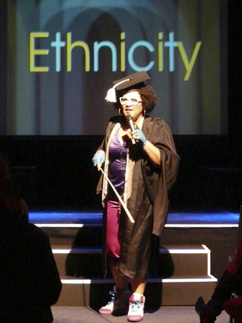 Candy Bowers, Who’s That Chik?, performing at National Multicultural Arts Symposium 2010