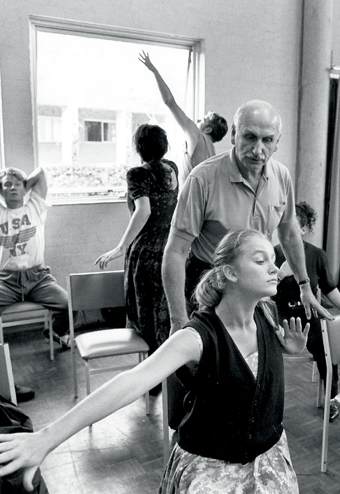 Keith Bain teaching at NIDA Open Day July 1993. Sophie Heathcote in the foreground (NIDA Archive)