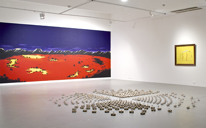Blender, installation view of artworks by Allen Sparrow, Dagny Strand and Lorry Humphreys, Australian Experimental Art Foundation, 2013