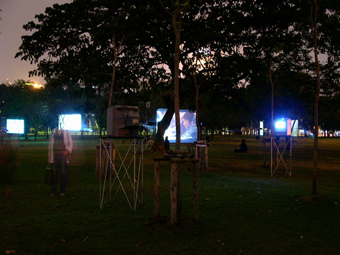installation view of Bangkok Democrazy in Lumpini Park