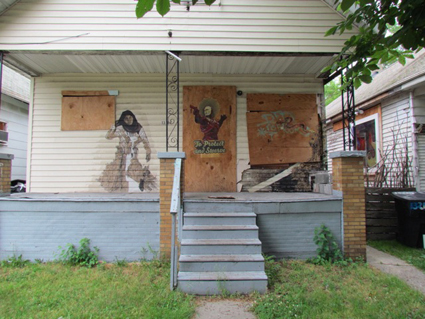 artworks by swoon,  Powerhouse Productions, Hamtramck neighbourhood, Detroit