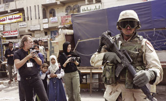 Tahir Cambis and Helen Newman filming Anthem (2004) in Afghanistan