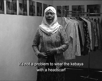 Victoria Cattoni, Through the Kebaya,<BR /> video installation performance,<BR /> Bandung, Indonesia, 2003
