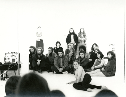 Philippa Cullen in performance, Ewing Gallery, 1974